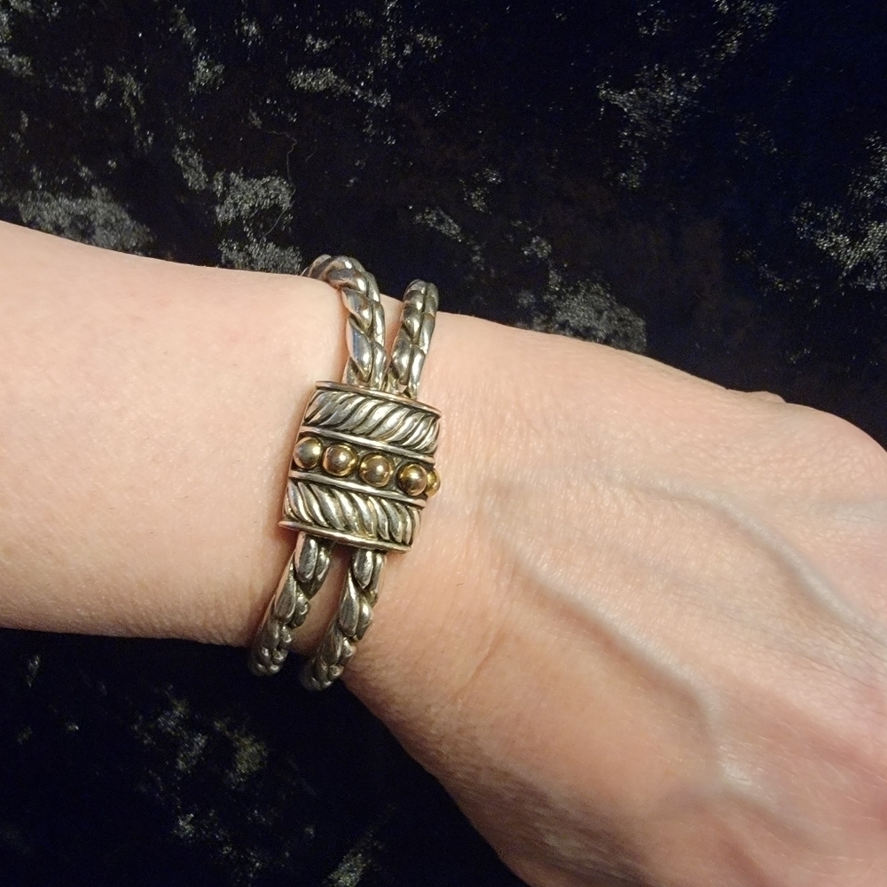 Avon Vintage Double Chain Multi Metal Braclet